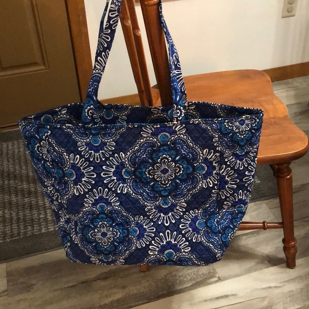 Vera Bradley Blue and White Damask Tote Bag